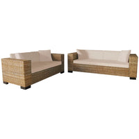 2-Seater and 3-Seater Sofa Set Real Rattan