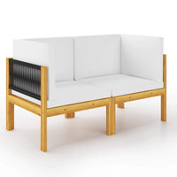 2-seater Garden Bench with Cushions Solid Acacia Wood Kings Warehouse 