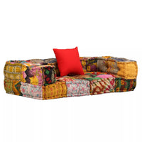2-Seater Modular Sofa with Armrests Fabric Patchwork Kings Warehouse 