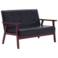 2-Seater Sofa Black Faux Leather Kings Warehouse 