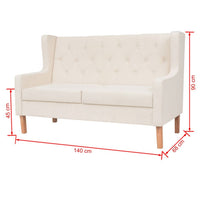 2-Seater Sofa Fabric Cream White Kings Warehouse 