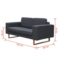 2-Seater Sofa Fabric Dark Grey Kings Warehouse 