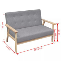 2-Seater Sofa Fabric Light Grey Kings Warehouse 