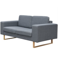 2-Seater Sofa Fabric Light Grey Kings Warehouse 