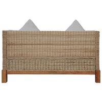 2-Seater Sofa with Cushions Natural Rattan Kings Warehouse 