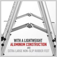 2-Step Portable Folding Ladder, Aluminum Frame Lightweight Home Ladder with Anti Slip Design, 150KG Capacity Kings Warehouse 