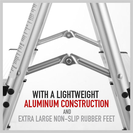 2-Step Portable Folding Ladder, Aluminum Frame Lightweight Home Ladder with Anti Slip Design, 150KG Capacity Kings Warehouse 