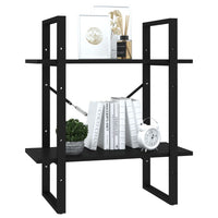 2-Tier Book Cabinet Black 60x30x70 cm Storage Supplies Kings Warehouse 