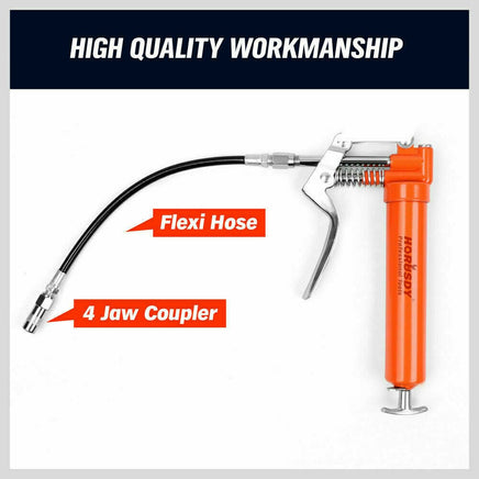 2-WAY Mini Grease Gun Manual Pistol Grip With 3OZ Cartridge Flexi Hose & Coupler Kings Warehouse 