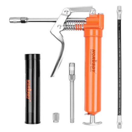 2-WAY Mini Grease Gun Manual Pistol Grip With 3OZ Cartridge Flexi Hose & Coupler Kings Warehouse 