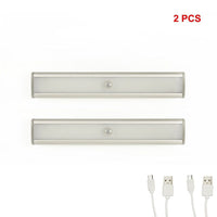 2 x 46 LED Stick-on Wireless Under Cabinet Light Rechargeable Motion Sensor Closet Lamp Kings Warehouse 