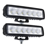 2 x 6inch 18W LED Work Light Bar Driving Lamp Flood Truck Offroad MINING UTE 4WD Kings Warehouse 