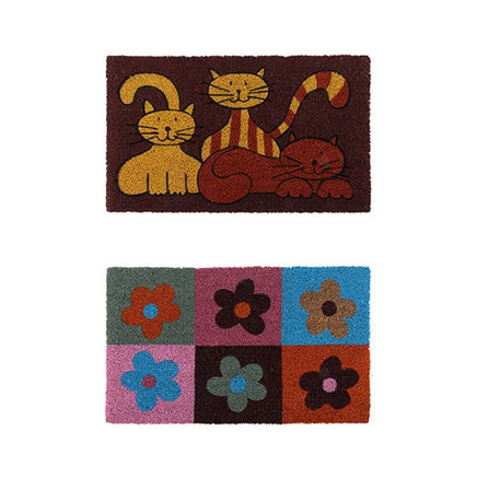 2 x Doormat for Front Door Entryway Cursive Natural Coconut Coir Floor mat Outdoor 45x75cm Kings Warehouse 