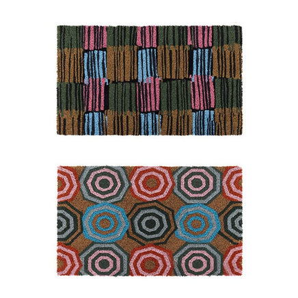 2 x Outdoor Doormat for Front Door Entryway Cursive Natural Coconut Coir Floor mat 75 X 45 CM Kings Warehouse 