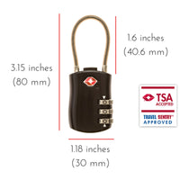 2 x TSA Approved 3 Digit Combination Locks Cable Luggage Suitcase Security Locks Home & Garden > Travel Kings Warehouse 