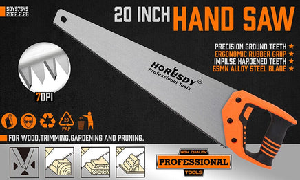 20" Hand Saw Sharp Cut Wood Plastic Cutting Heavy Duty Crosscut Saw 600mm Long Kings Warehouse 