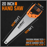 20" Hand Saw Sharp Cut Wood Plastic Cutting Heavy Duty Crosscut Saw 600mm Long Kings Warehouse 
