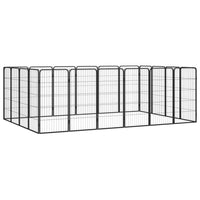 20-Panel Dog Playpen Black 50x100 cm Powder-coated Steel Kings Warehouse 