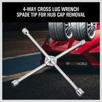 20 Wheel Brace Spanner 4-way Cross Wrench Car Tyre Nut 17 19 21 23mm Socket Kings Warehouse 