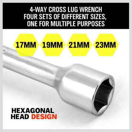 20 Wheel Brace Spanner 4-way Cross Wrench Car Tyre Nut 17 19 21 23mm Socket Kings Warehouse 