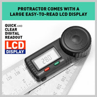 200mm Digital Angle Finder Ruler Protractor Measure Meter Stainless Steel 0-360° Kings Warehouse 