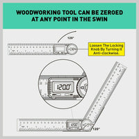 200mm Digital Angle Finder Ruler Protractor Measure Meter Stainless Steel 0-360° Kings Warehouse 