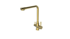 2023 Brushed Brass Gold L shape 3 way filter water kitchen mixer tap faucet Stainless steel Made PVD plated Kings Warehouse 