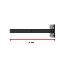 20cm Floating Shelf Brackets Industrial Metal Shelving Supports 4-Pack - Black Kings Warehouse 