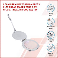20cm Premium Tortilla Press Flat Bread Maker Taco Roti Chapati Health Food Pastry Kings Warehouse 