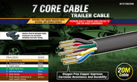 20M X 7 Core Wire Cable Trailer Cable Automotive Boat Caravan Truck Coil V90 PVC Kings Warehouse 