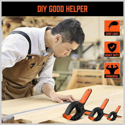20Pc Spring Clamps Set Heavy Duty Nylon Clips 3 Sizes Non-Slip Grip TPR Handle Kings Warehouse 