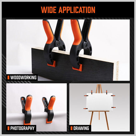 20Pc Spring Clamps Set Heavy Duty Nylon Clips 3 Sizes Non-Slip Grip TPR Handle Kings Warehouse 
