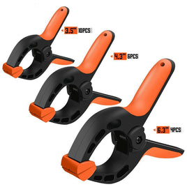 20Pc Spring Clamps Set Heavy Duty Nylon Clips 3 Sizes Non-Slip Grip TPR Handle Kings Warehouse