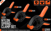 20Pc Spring Clamps Set Heavy Duty Nylon Clips 3 Sizes Non-Slip Grip TPR Handle Kings Warehouse 