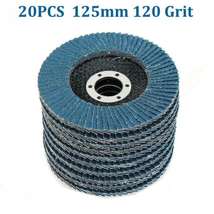 20PCS 5" 125MM Angle Grinder Flap Sanding Disc 120 Grit Grinding Wheel October Specials Kings Warehouse 