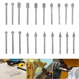 20pcs Diamond Grinding Heads Mini Drill Burrs Bit Set 3mm Shank for Rotary Tool Kings Warehouse