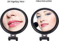 20X Magnifying Hand Mirror Two Sided Use for Makeup Application, Tweezing, and Blackhead/Blemish Removal (10 cm Black) Kings Warehouse 