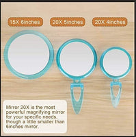 20X Magnifying Hand Mirror Two Sided Use for Makeup Application, Tweezing, and Blackhead/Blemish Removal (12.5 cm Black) Kings Warehouse 