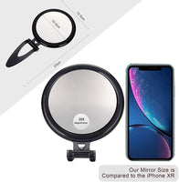20X Magnifying Hand Mirror Two Sided Use for Makeup Application, Tweezing, and Blackhead/Blemish Removal (12.5 cm Black) Kings Warehouse 