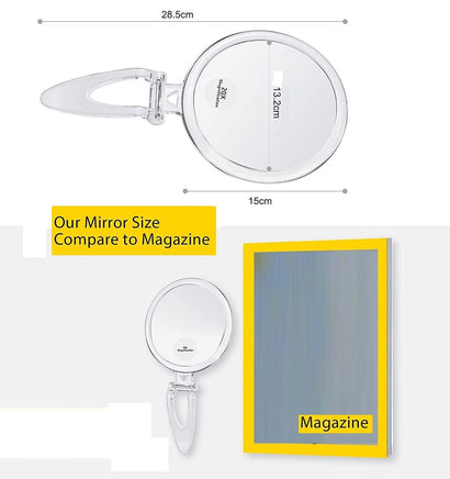 20X Magnifying Hand Mirror Two Sided Use for Makeup Application, Tweezing, and Blackhead/Blemish Removal (15 cm) Kings Warehouse 