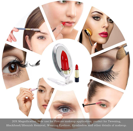 20X Magnifying Hand Mirror Two Sided Use for Makeup Application, Tweezing, and Blackhead/Blemish Removal (15 cm) Kings Warehouse 