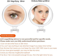 20X Magnifying Hand Mirror Two Sided Use for Makeup Application, Tweezing, and Blackhead/Blemish Removal (15 cm) Kings Warehouse 
