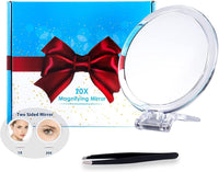 20X Magnifying Hand Mirror Two Sided Use for Makeup Application, Tweezing, and Blackhead/Blemish Removal (15 cm) Kings Warehouse 