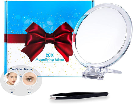 20X Magnifying Hand Mirror Two Sided Use for Makeup Application, Tweezing, and Blackhead/Blemish Removal (15 cm) Kings Warehouse 