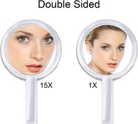 20X Magnifying Hand Mirror Two Sided Use for Makeup Application, Tweezing, and Blackhead/Blemish Removal (15 cm Silver) Kings Warehouse 