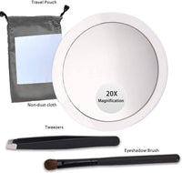 20X Magnifying Hand Mirror with 3 Suction Cups Use for Makeup Application, Tweezing, and Blackhead/Blemish Removal (10 cm) Kings Warehouse 