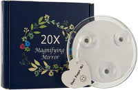 20X Magnifying Hand Mirror with 3 Suction Cups Use for Makeup Application, Tweezing, and Blackhead/Blemish Removal (10 cm) Kings Warehouse 