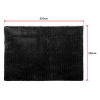 230x160cm Floor Rugs Large Shaggy Rug Area Carpet Bedroom Living Room Mat - Black living room Kings Warehouse 