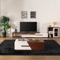 230x160cm Floor Rugs Large Shaggy Rug Area Carpet Bedroom Living Room Mat - Black living room Kings Warehouse 