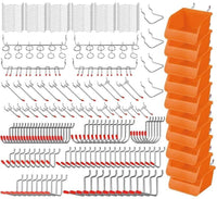 238Pc Pegboard Hooks Set Peg board Bins Parts Storage Assortment Tools Organiser Kings Warehouse 